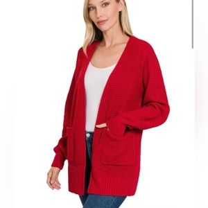 Zenana waffle knit cardigan